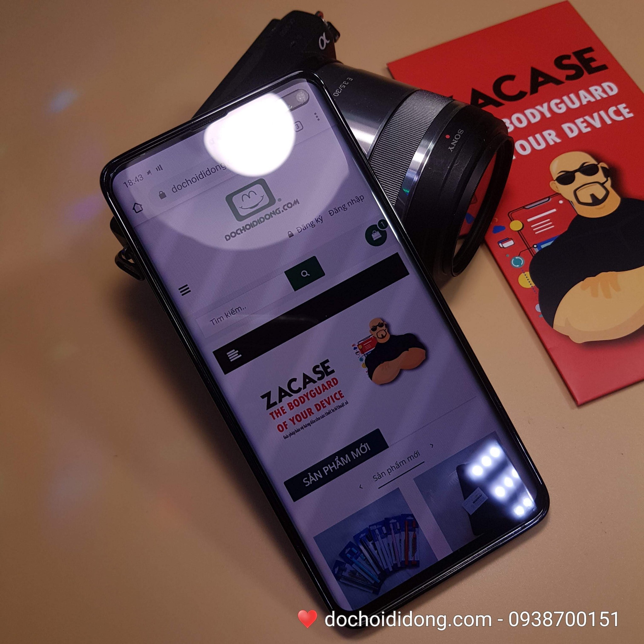 Dán cường lực chống nhìn trộm Samsung S10 Plus Zacase keo UV cao cấp