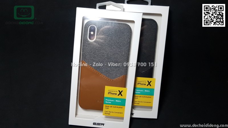 Ốp lưng iPhone X ESR Metro Series nhét card (USA)