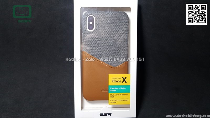 Ốp lưng iPhone X ESR Metro Series nhét card (USA)