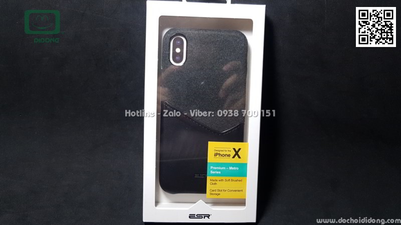 Ốp lưng iPhone X ESR Metro Series nhét card (USA)