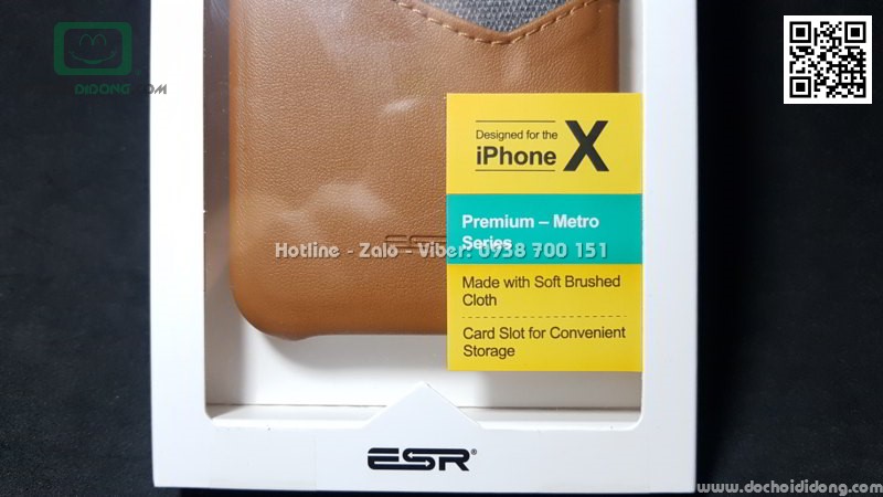 Ốp lưng iPhone X ESR Metro Series nhét card (USA)