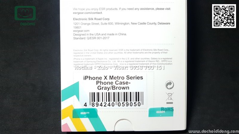 Ốp lưng iPhone X ESR Metro Series nhét card (USA)