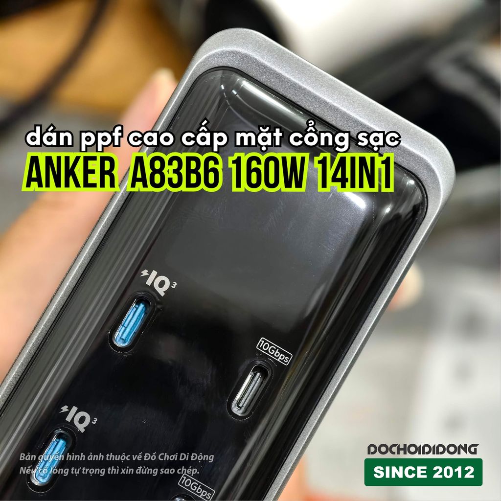 Miếng Dán PPF Cao Cấp Bảo Vệ Mặt Cổng Sạc ANKER A83B6 160W 14in1