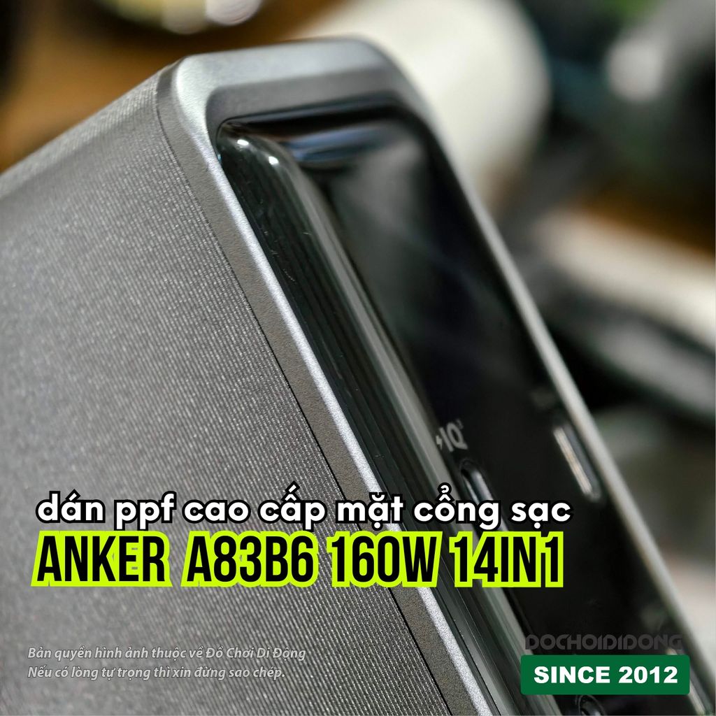 Miếng Dán PPF Cao Cấp Bảo Vệ Mặt Cổng Sạc ANKER A83B6 160W 14in1