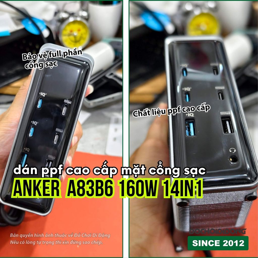 Miếng Dán PPF Cao Cấp Bảo Vệ Mặt Cổng Sạc ANKER A83B6 160W 14in1