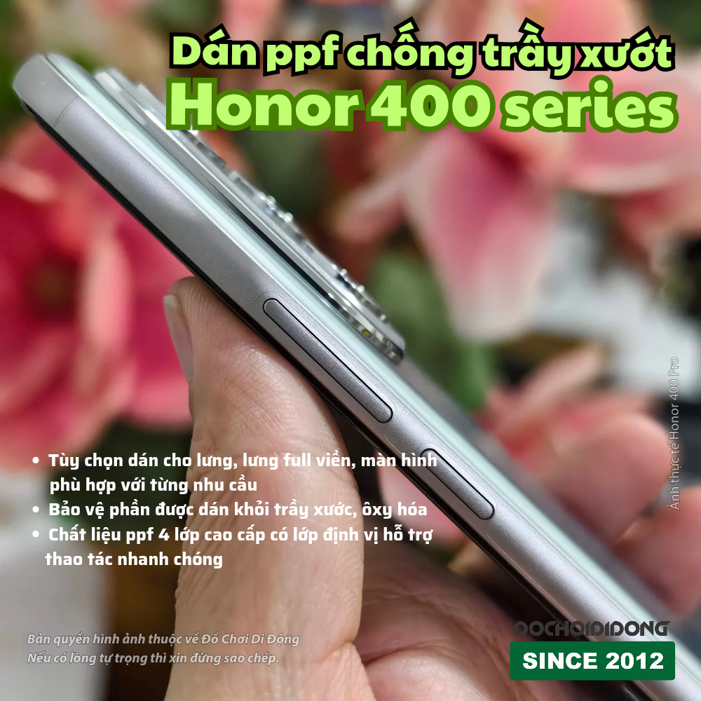 Miếng dán PPF chống trầy xước Honor 400 Pro lite cao cấp