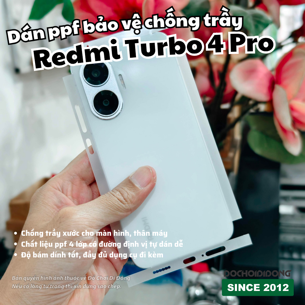 Dán PPF Chống Trầy Xước Cao Cấp Cho Redmi Turbo 4 Pro - Bảo Vệ Toàn Diện, Giữ Vẻ Đẹp Vĩnh Cửu 💎