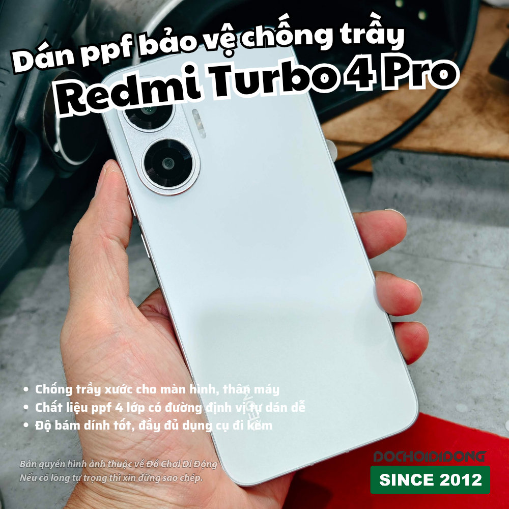 Dán PPF Chống Trầy Xước Cao Cấp Cho Redmi Turbo 4 Pro - Bảo Vệ Toàn Diện, Giữ Vẻ Đẹp Vĩnh Cửu 💎