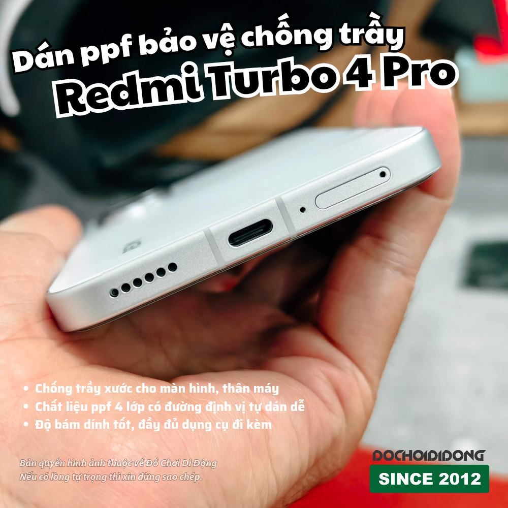 Dán PPF Chống Trầy Xước Cao Cấp Cho Redmi Turbo 4 Pro - Bảo Vệ Toàn Diện, Giữ Vẻ Đẹp Vĩnh Cửu 💎