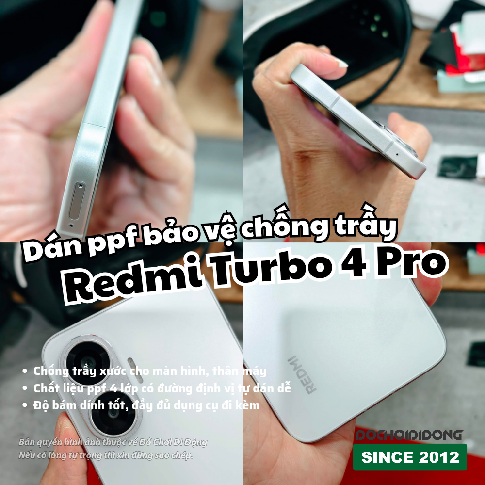 Dán PPF Chống Trầy Xước Cao Cấp Cho Redmi Turbo 4 Pro - Bảo Vệ Toàn Diện, Giữ Vẻ Đẹp Vĩnh Cửu 💎