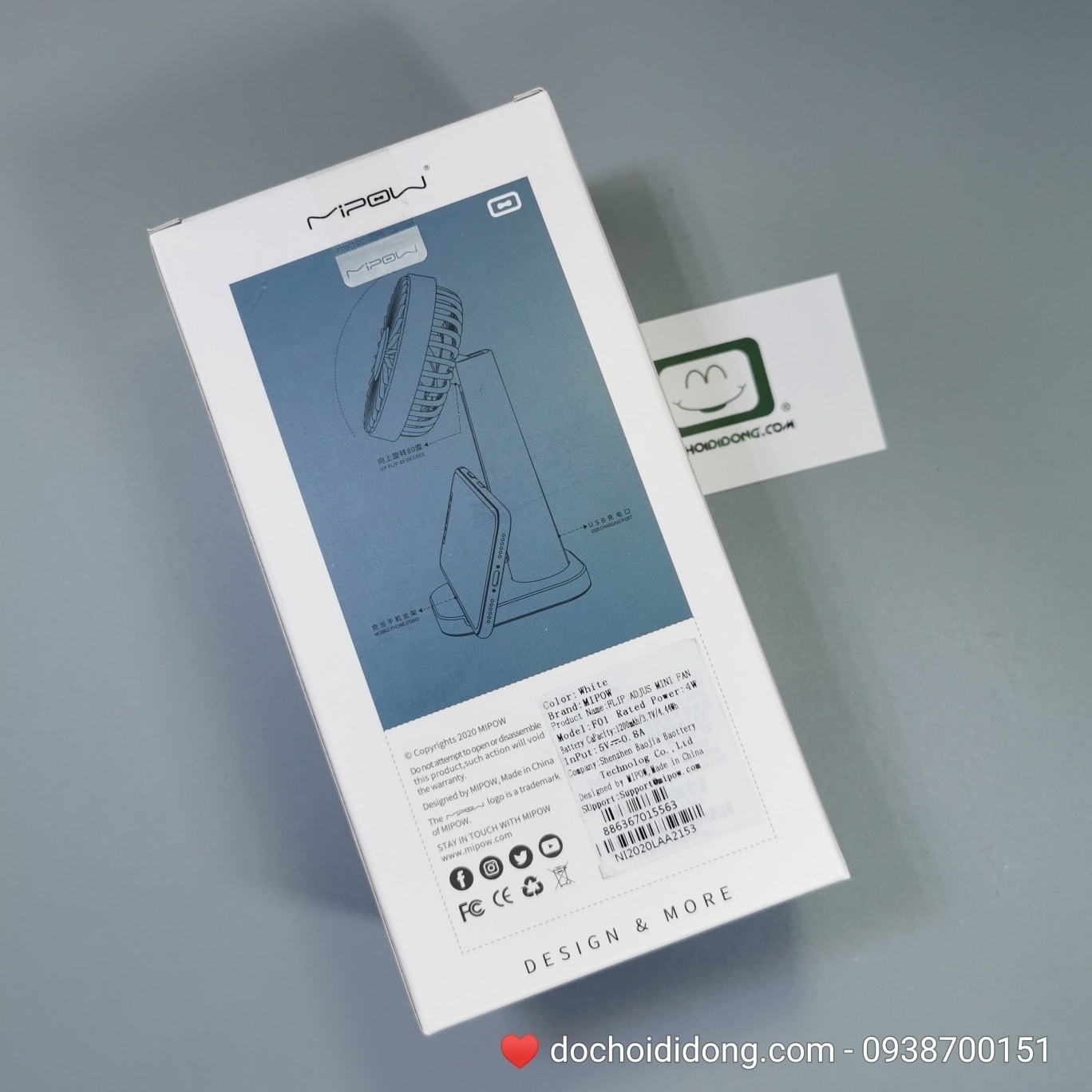 Quạt Cầm Tay Mini Mipow Flip Adjust