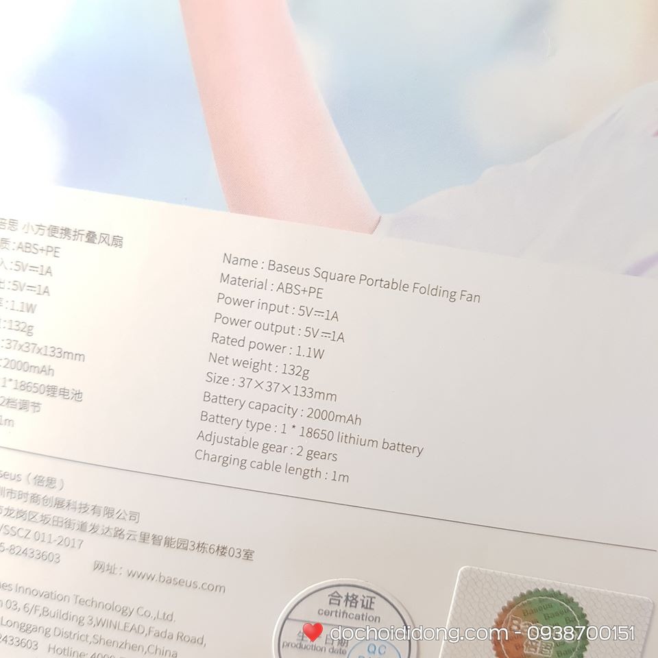 Quạt Mini Baseus Tích Hợp Pin Dự Phòng mẫu 2020