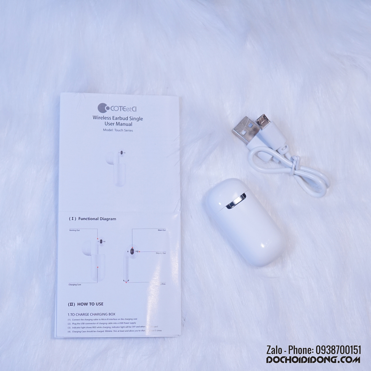 Tai nghe bluetooth Coteetci Smart Pods một tai cao cấp