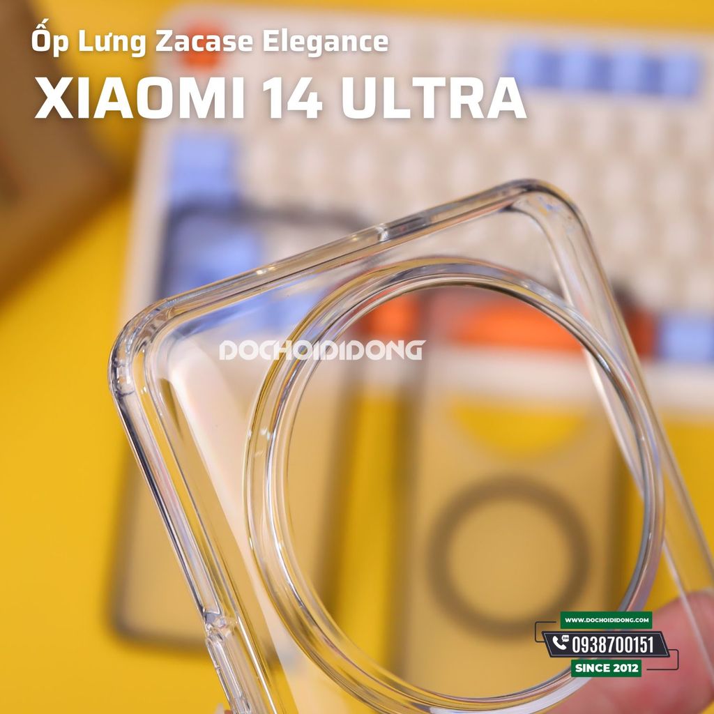 Ốp Lưng Xiaomi 14 Ultra Zacase Elegance Lưng Nhám Viền Đen Chống Sốc