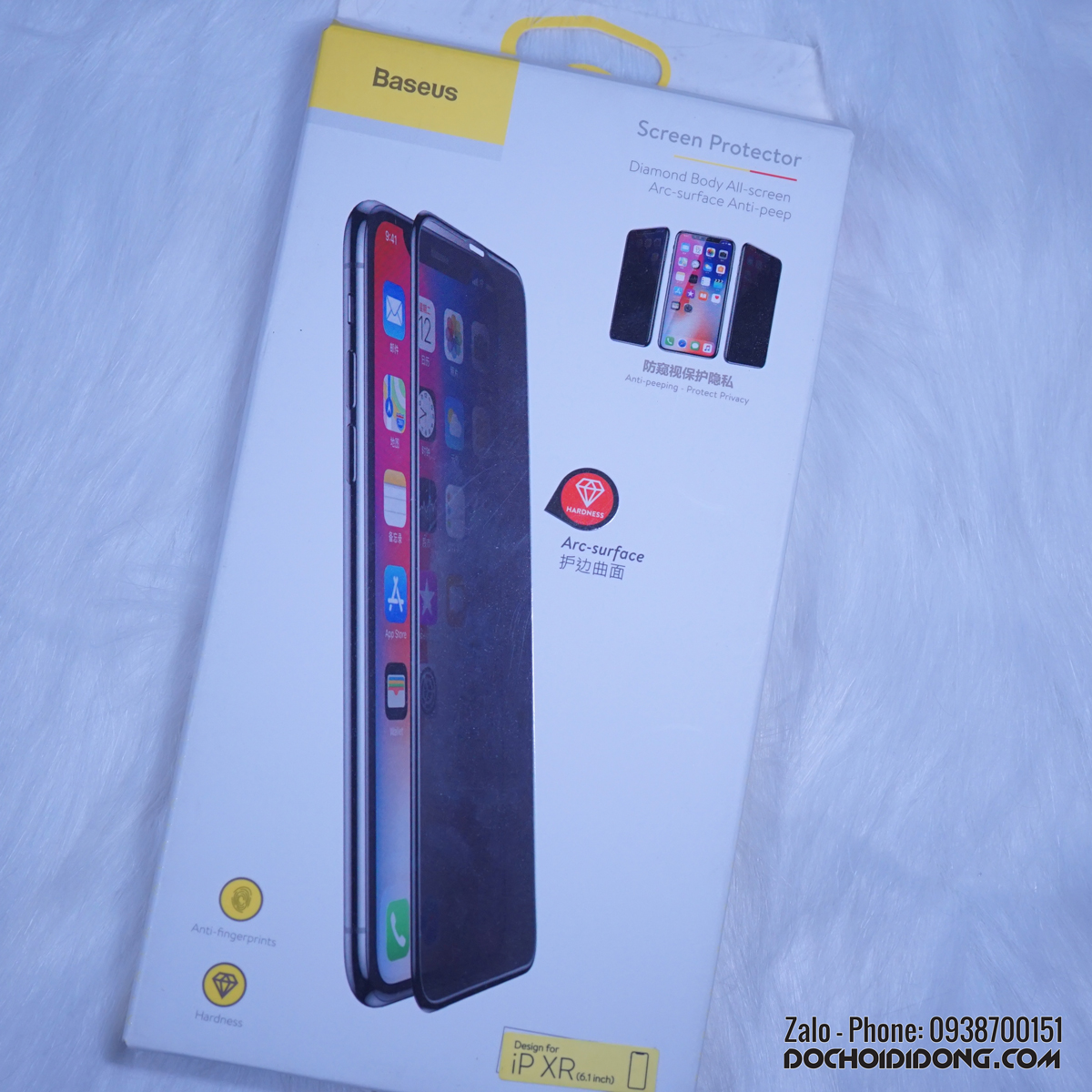 Miếng dán cường lực chống nhìn trộm iPhone XR Baseus chính hãng full màn hình