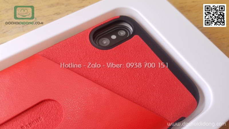 Ốp lưng iPhone X Baseus lưng vải nhét card