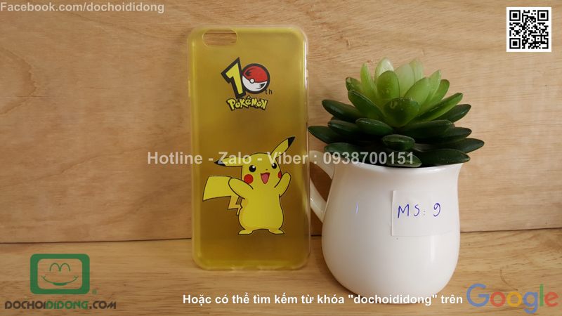 Ốp lưng iPhone 6 6s Pokemon Go dẻo viền trong