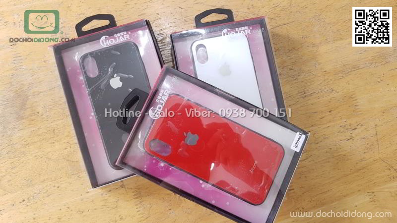 Ốp lưng iPhone X XS Hojar lưng kính cường lực viền mềm