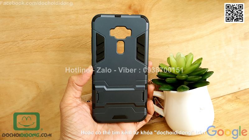Ốp lưng Asus Zenfone 3 ZE520KL 5.2 Inch Iron Man chống sốc có chống lưng