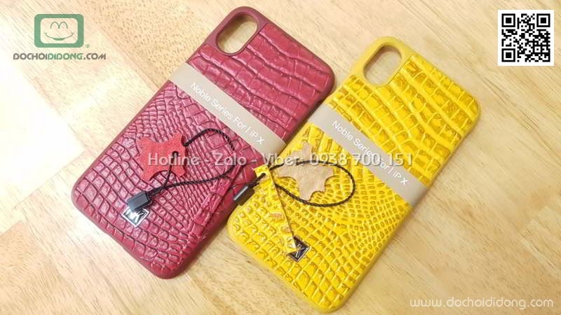 Ốp lưng iPhone X Nuoku da cá sấu thật