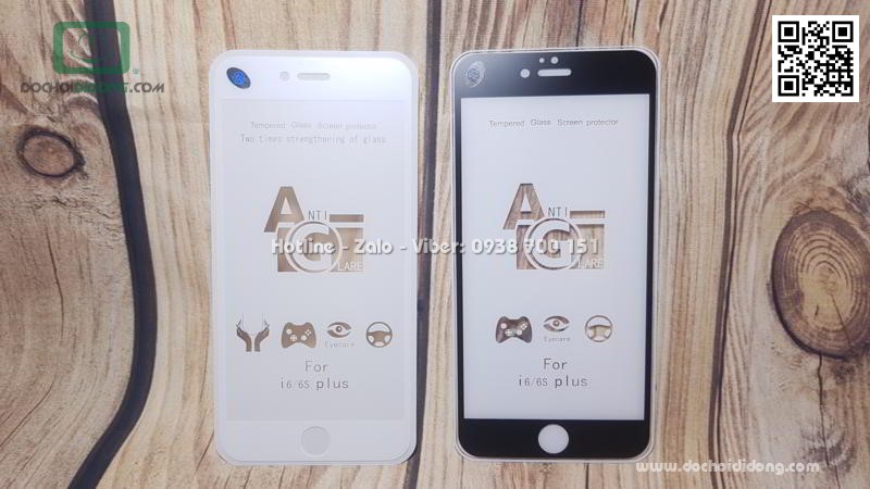 Miếng dán cường lực iPhone 6 6S Plus full màn hình nhám chống vân tay