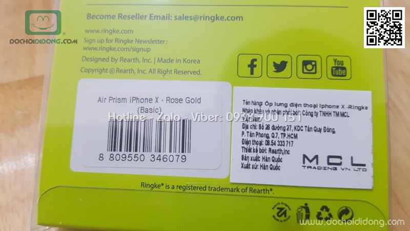 Ốp lưng iPhone X XS Ringke Air Prism
