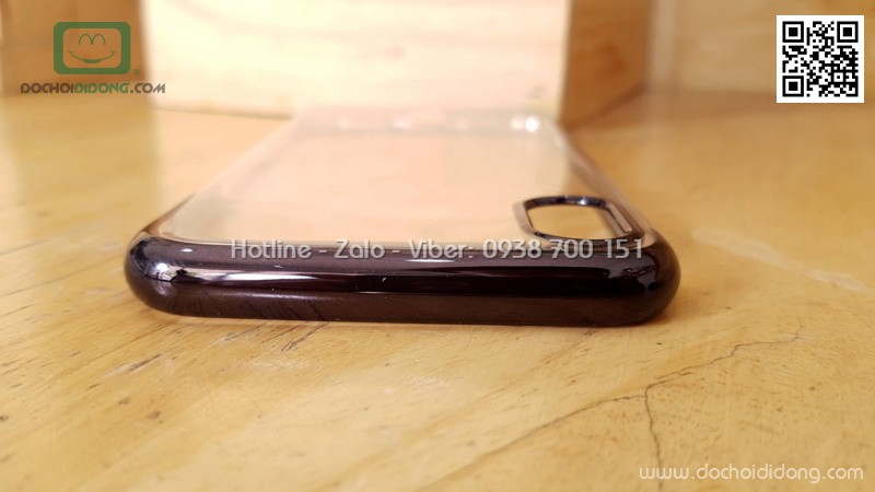 Ốp lưng iPhone X XS Baseus Shining dẻo trong viền màu