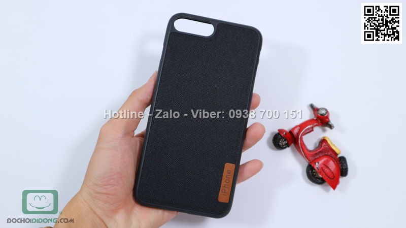Ốp lưng iPhone 7 Plus dẻo vân vải bố