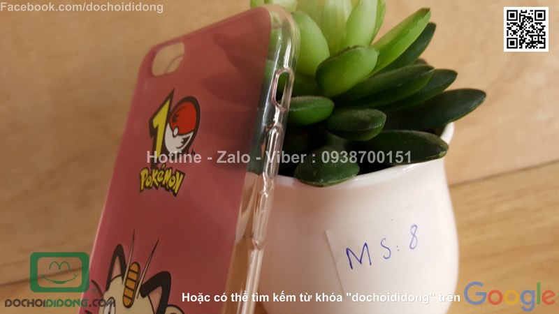 Ốp lưng iPhone 6 6s Pokemon Go dẻo viền trong