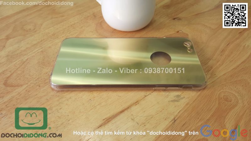 Ốp lưng iPhone 6 6s loại dẻo lưng vàng óng ánh