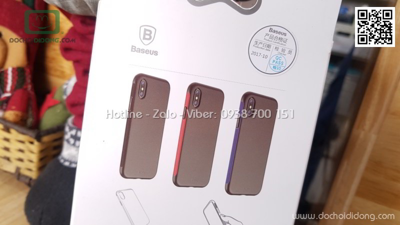 Ốp lưng iPhone X XS Baseus Bumper viền gân 3 lớp