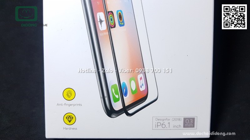 Miếng dán cường lực iPhone XR Baseus full màn hình