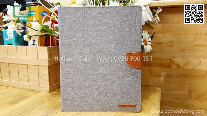 Bao da iPad 2 3 4 Mercury Canvas Diary vân vải nhét card