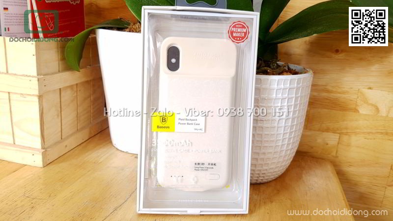 Ốp lưng sạc dự phòng iPhone X Baseus 3500mah