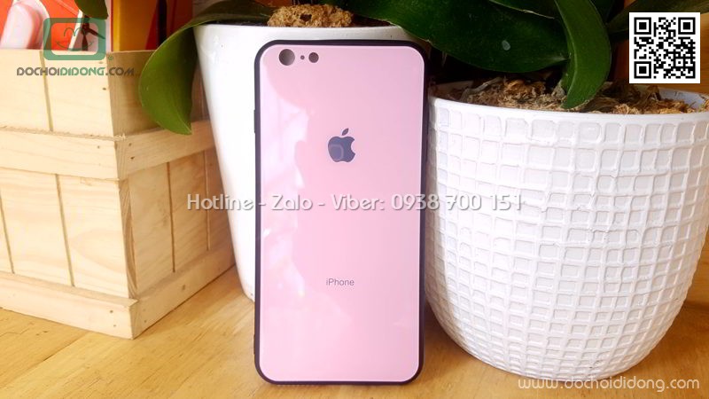 Ốp lưng iPhone 6 6S PLus Hojar lưng kính cường lực viền mềm