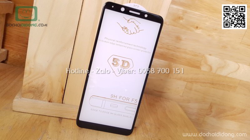 Miếng dán cường lực full màn hình Oppo F5 Zacase full keo