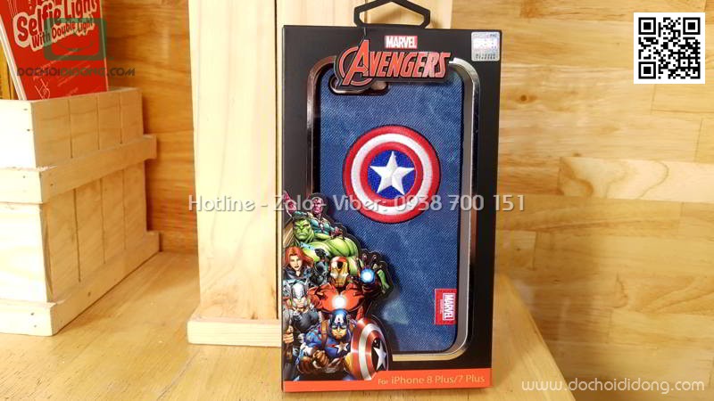 Ốp lưng iPhone 7 8 Plus Marvel Avengers lưng vải