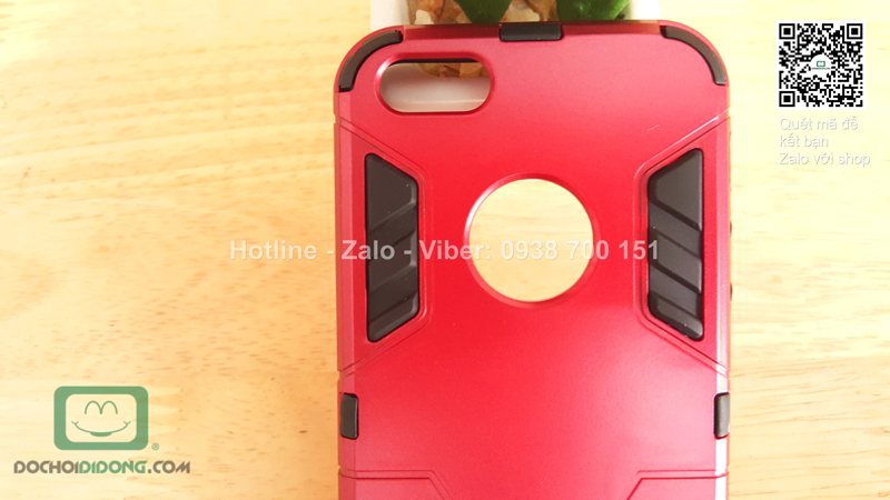 Ốp lưng iPhone 5 5S Iron Man chống sốc có chống lưng
