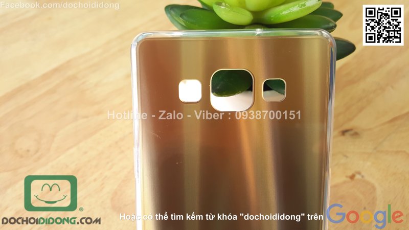 Ốp lưng Samsung Galaxy A5 loại dẻo lưng vàng óng ánh