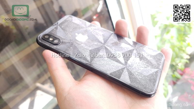 Miếng dán mặt lưng iPhone X in khối 3D