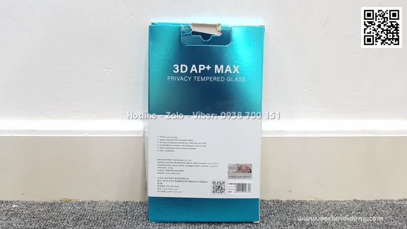 Miếng dán cường lực chống nhìn trộm iPhone X XS Nillkin 3D AP Max full màn hình