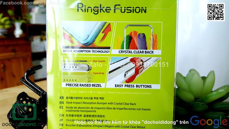 Ốp lưng iPhone 8 Ringke dẻo trong cao cấp