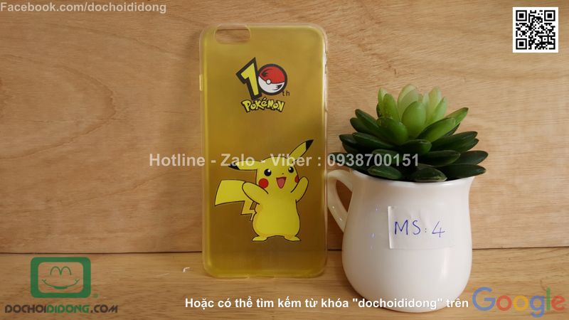 Ốp lưng iPhone 6 6s Plus Pokemon Go dẻo viền trong