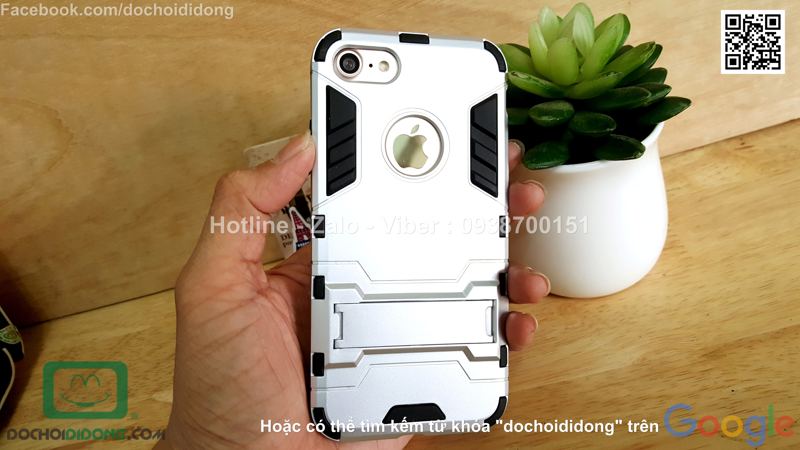 Ốp lưng iPhone 8 Iron Man chống sốc có chống lưng