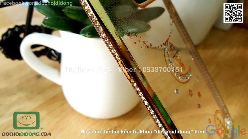 Ốp lưng Samsung Galaxy S7 Edge dẻo trong đính đá