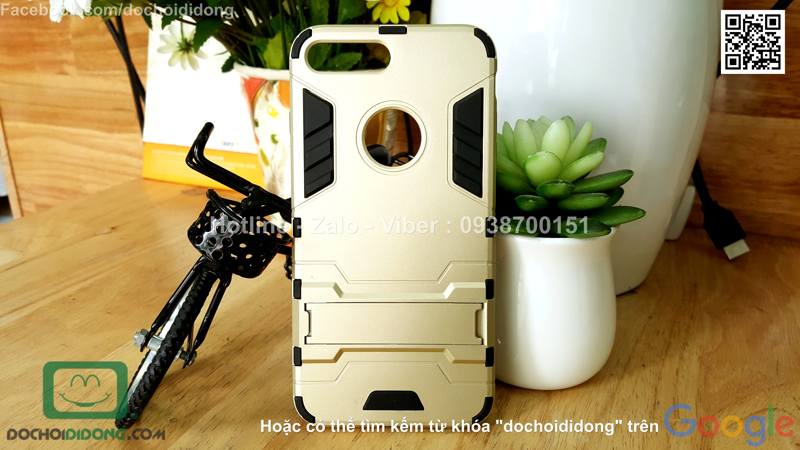 Ốp lưng iPhone 7 Plus Iron Man chống sốc có chống lưng