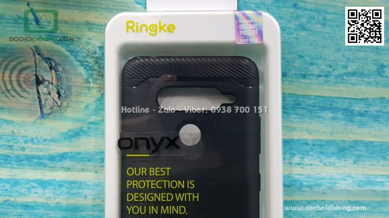 Ốp lưng LG V40 ThinQ Ringke Onyx vân kim loại