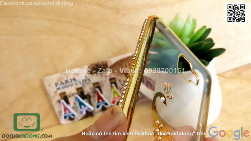 Ốp lưng Samsung Galaxy A9 đính đá hình con công