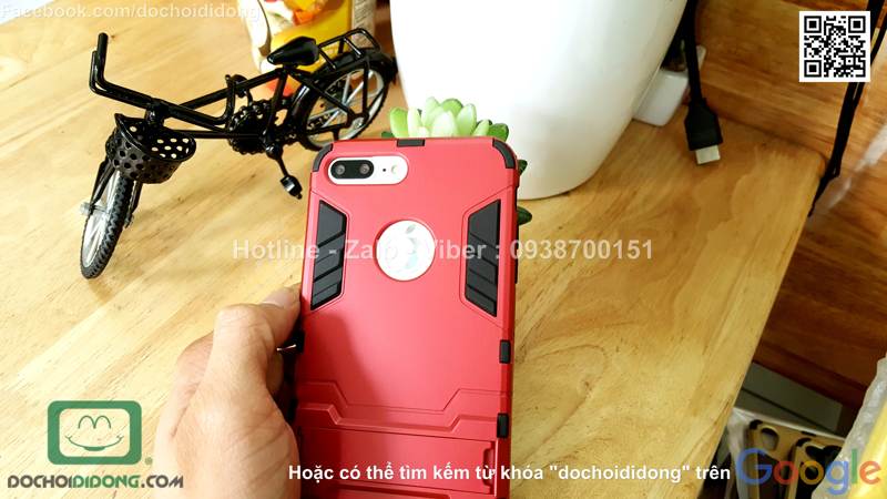 Ốp lưng iPhone 8 Plus Iron Man chống sốc có chống lưng