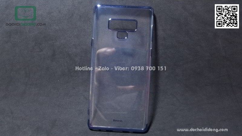 Ốp lưng Samsung Note 9 Baseus Glitter trong suốt viền màu